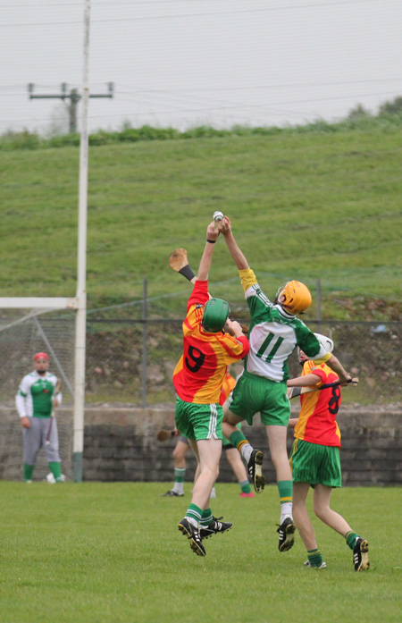 Action from the under 16 hurling league game between Aodh Ruadh and MacCumhaill's.