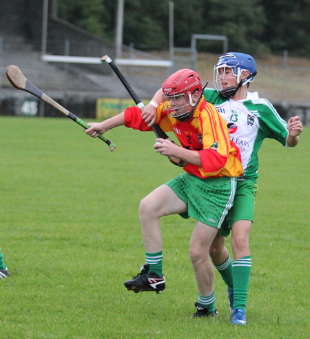 Action from the under 16 hurling league game between Aodh Ruadh and MacCumhaill's.