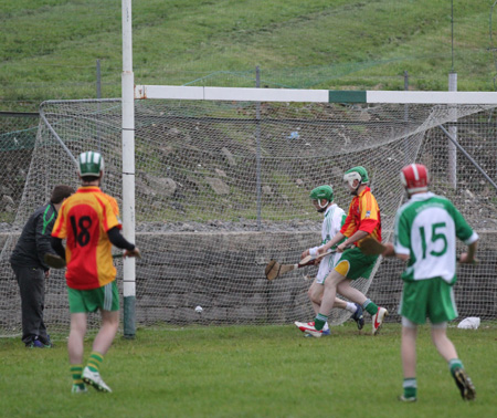 Action from the under 16 hurling league game between Aodh Ruadh and MacCumhaill's.