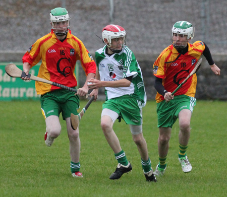 Action from the under 16 hurling league game between Aodh Ruadh and MacCumhaill's.