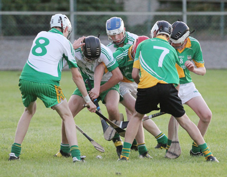 Action from the under 16 hurling championship game between Aodh Ruadh and Buncrana.