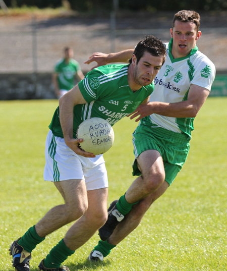 Action from the division 3 league match against Naomh Mhuire.