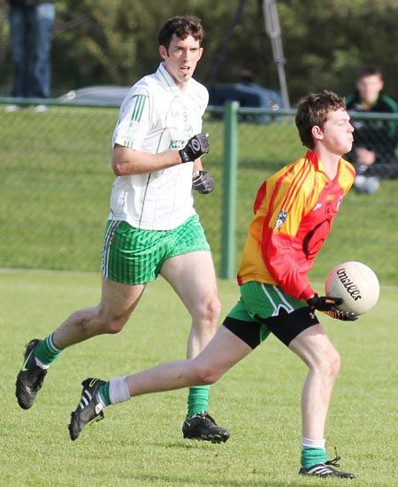 Action from the intermediate reserve football championship match against Saint Naul's.