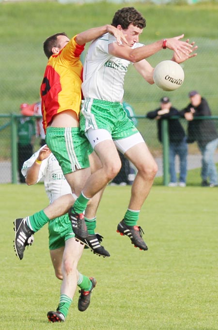 Action from the intermediate reserve football championship match against Saint Naul's.