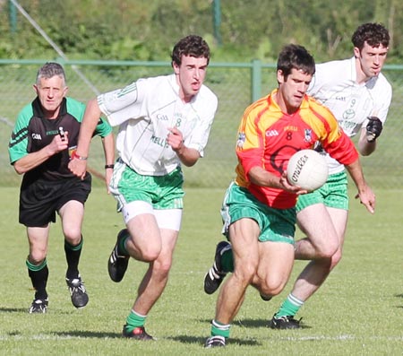 Action from the intermediate reserve football championship match against Saint Naul's.