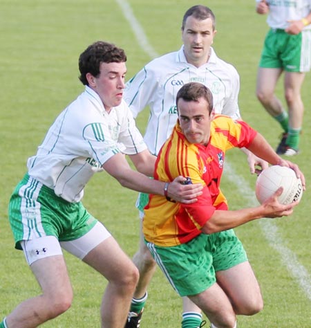 Action from the intermediate reserve football championship match against Saint Naul's.