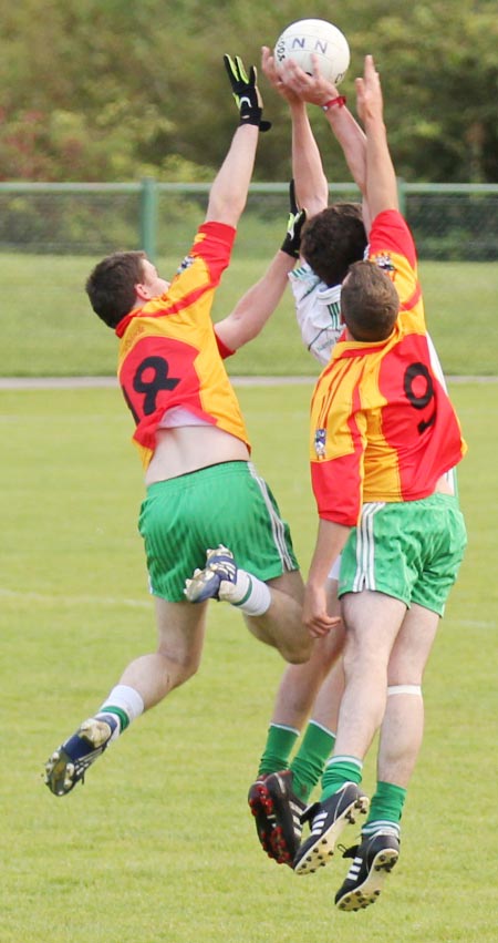 Action from the intermediate reserve football championship match against Saint Naul's.