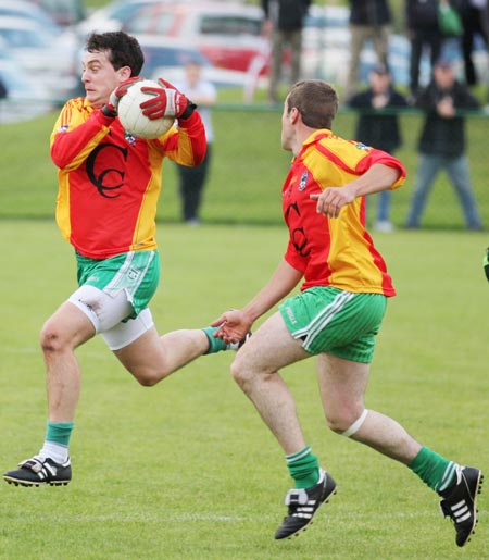 Action from the intermediate reserve football championship match against Saint Naul's.