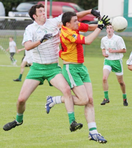 Action from the intermediate reserve football championship match against Saint Naul's.