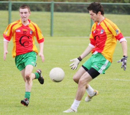 Action from the intermediate reserve football championship match against Saint Naul's.