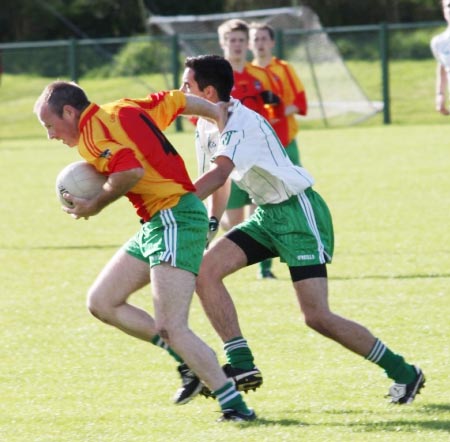 Action from the intermediate reserve football championship match against Saint Naul's.