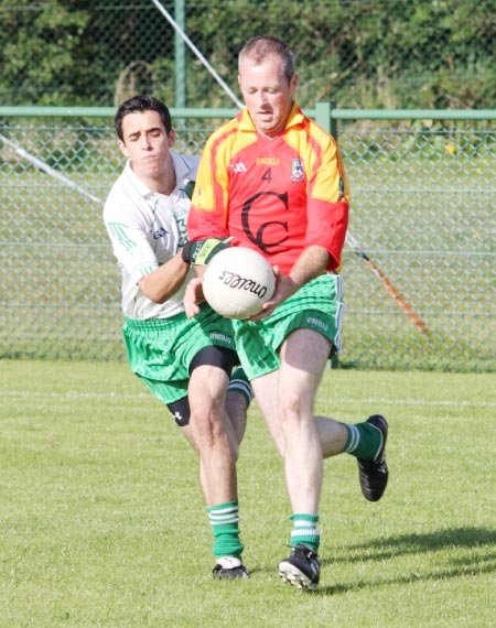 Action from the intermediate reserve football championship match against Saint Naul's.