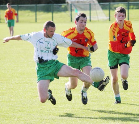 Action from the intermediate reserve football championship match against Saint Naul's.