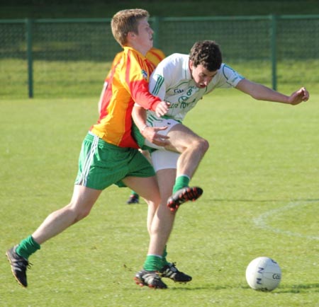 Action from the intermediate reserve football championship match against Saint Naul's.