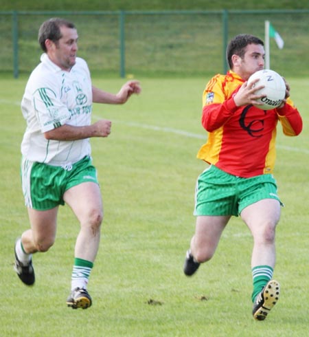 Action from the intermediate reserve football championship match against Saint Naul's.