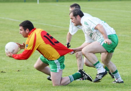 Action from the intermediate reserve football championship match against Saint Naul's.