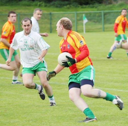 Action from the intermediate reserve football championship match against Saint Naul's.