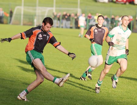 Action from the intermediate football championship match against Saint Naul's.