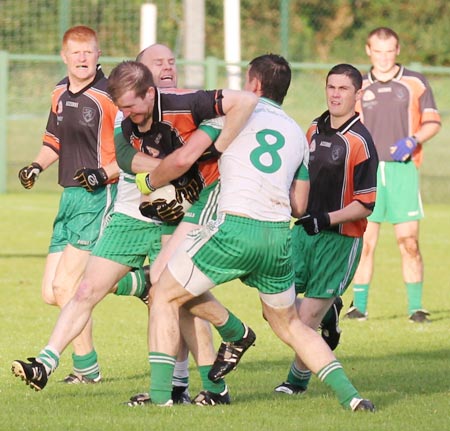 Action from the intermediate football championship match against Saint Naul's.