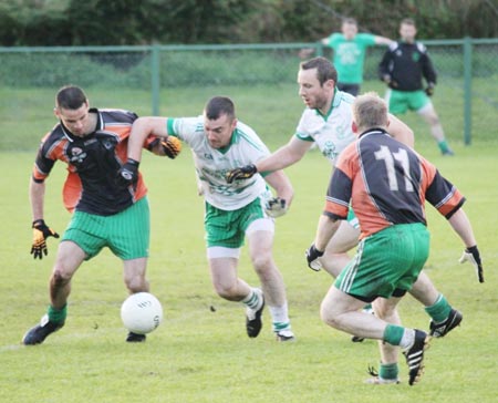 Action from the intermediate football championship match against Saint Naul's.