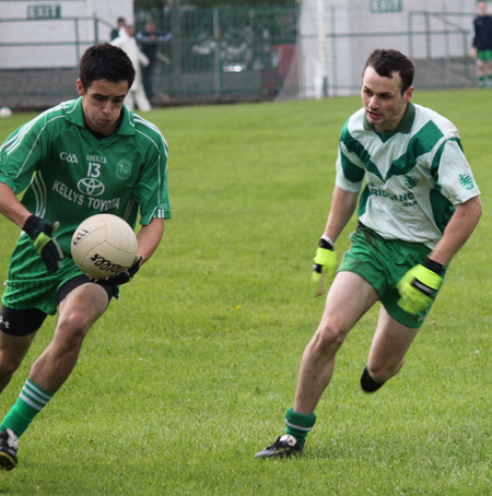 Action from the intermediate reserve football championship match against Saint Naul's.