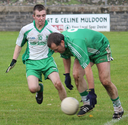 Action from the intermediate reserve football championship match against Saint Naul's.