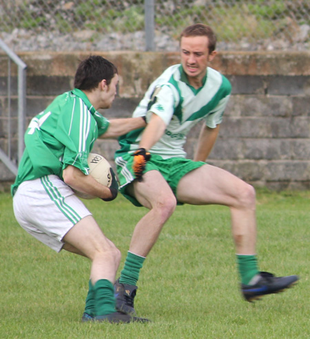 Action from the intermediate reserve football championship match against Saint Naul's.