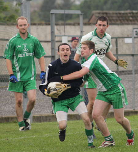 Action from the intermediate reserve football championship match against Saint Naul's.