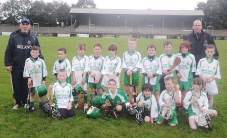 Action from the under 8 hurling blitz in Father Tierney Park.