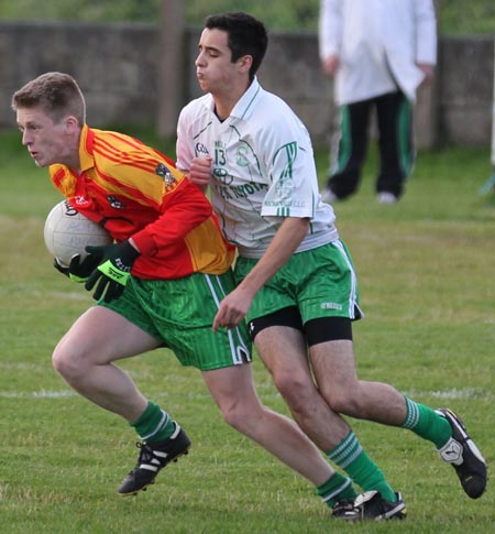 Action from the intermediate reserve football championship match against Saint Naul's.