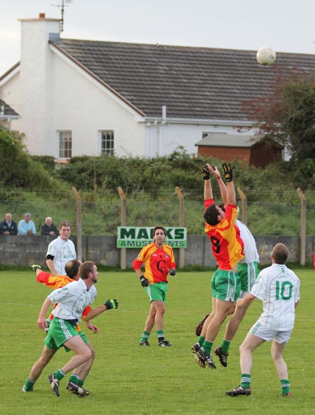 Action from the intermediate reserve football championship match against Saint Naul's.