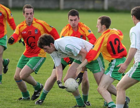 Action from the intermediate reserve football championship match against Saint Naul's.