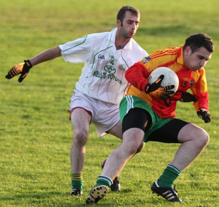 Action from the intermediate reserve football championship match against Saint Naul's.