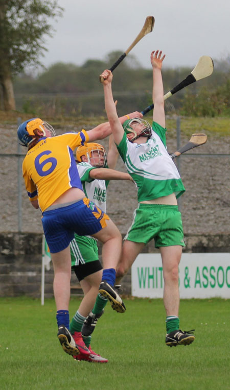 Action from the Aodh Ruadh v Burt game.