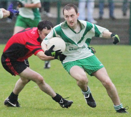 Action from the intermediate reserve football championship match against Saint Naul's.