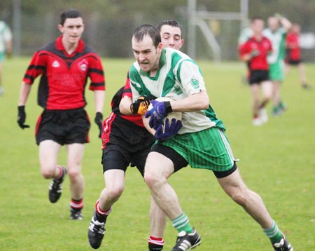 Action from the intermediate reserve football championship match against Saint Naul's.