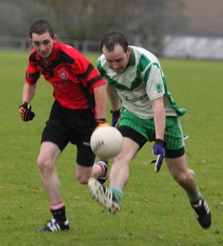 Action from the intermediate reserve football championship match against Saint Naul's.