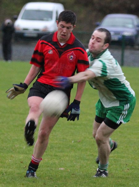 Action from the intermediate reserve football championship match against Saint Naul's.