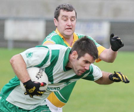 Action from the division three reserve football league match against Buncrana.
