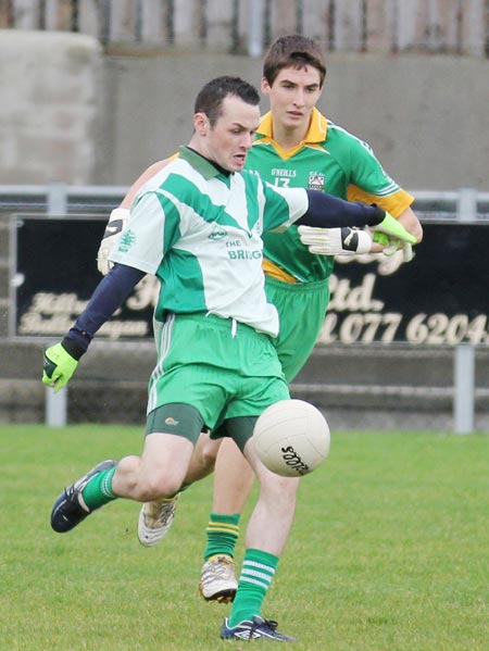 Action from the division three reserve football league match against Buncrana.