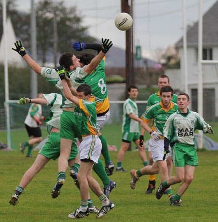 Action from the division three reserve football league match against Buncrana.