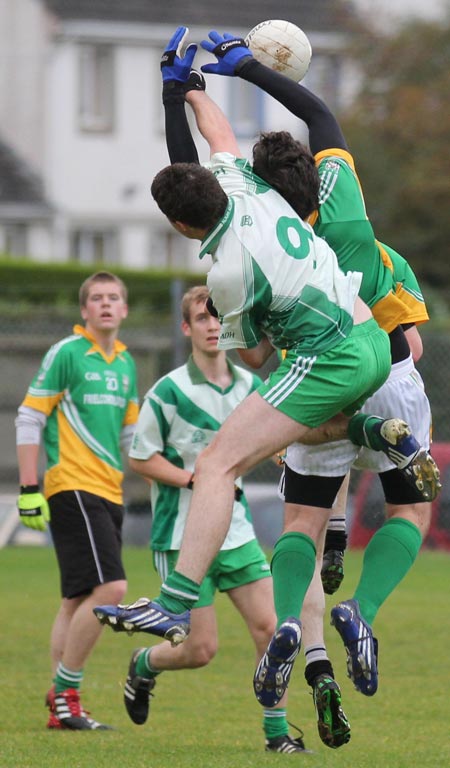 Action from the division three reserve football league match against Buncrana.