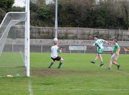 Action from the division three reserve football league match against Buncrana.