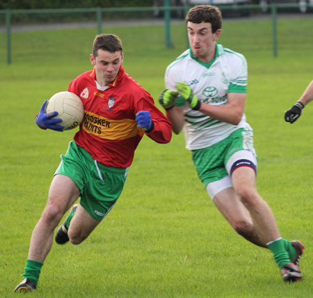 Action from the division three football league match against Saint Naul's.