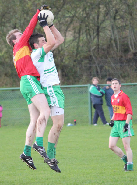 Action from the division three football league match against Saint Naul's.