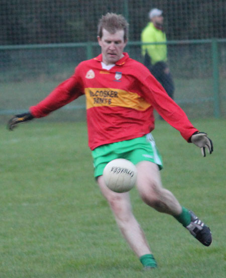 Action from the division three football league match against Saint Naul's.