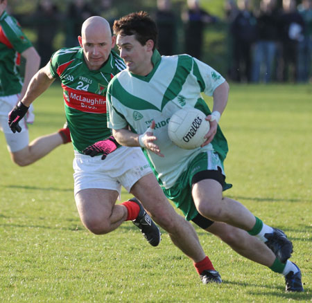 Action from the intermediate reserve football championship match against Saint Naul's.