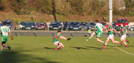 Action from the intermediate reserve football championship match against Saint Naul's.