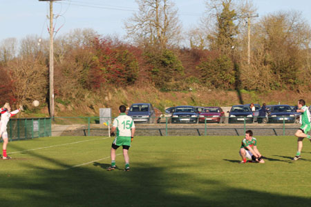 Action from the intermediate reserve football championship match against Saint Naul's.