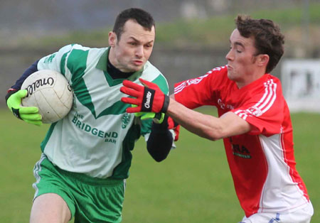 Action from the Senior Reserve Football Division 3 match against Naomh Colmcille.